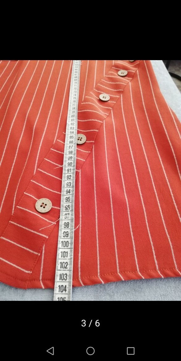 Düğmeli Uzun Kollu Çizgili Kadın Tunik - Görsel 3