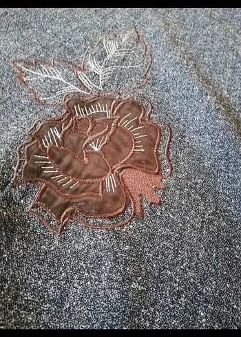 Nakışlı Gri Yün Uzun Etek - Görsel 5