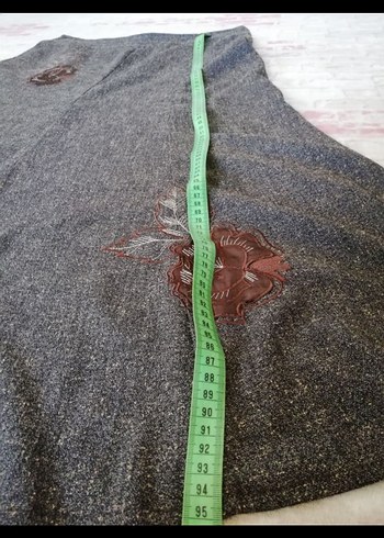 Nakışlı Gri Yün Uzun Etek - Görsel 4