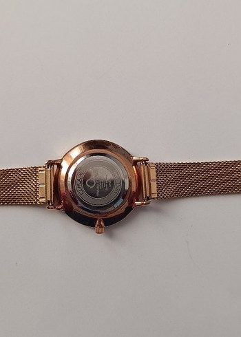 hiç kullanılmamış Pembe Altın renkli taşlı Kadın Kol Saati - Görsel 2