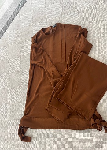 Kahverengi Uzun Kollu Tunik - Görsel 2