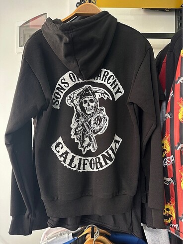xs Beden Sons of Anarchy siyah kapşonlu hoodie XS