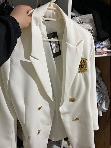 38 Beden beyaz Renk Beyaz blazer ceket