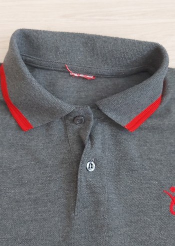 Gri Düğmeli Erkek Polo Tişört - Görsel 4