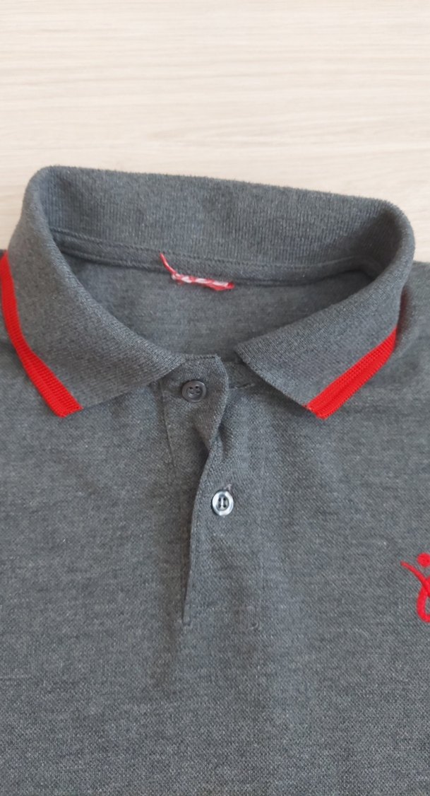 Gri Düğmeli Erkek Polo Tişört - Görsel 4