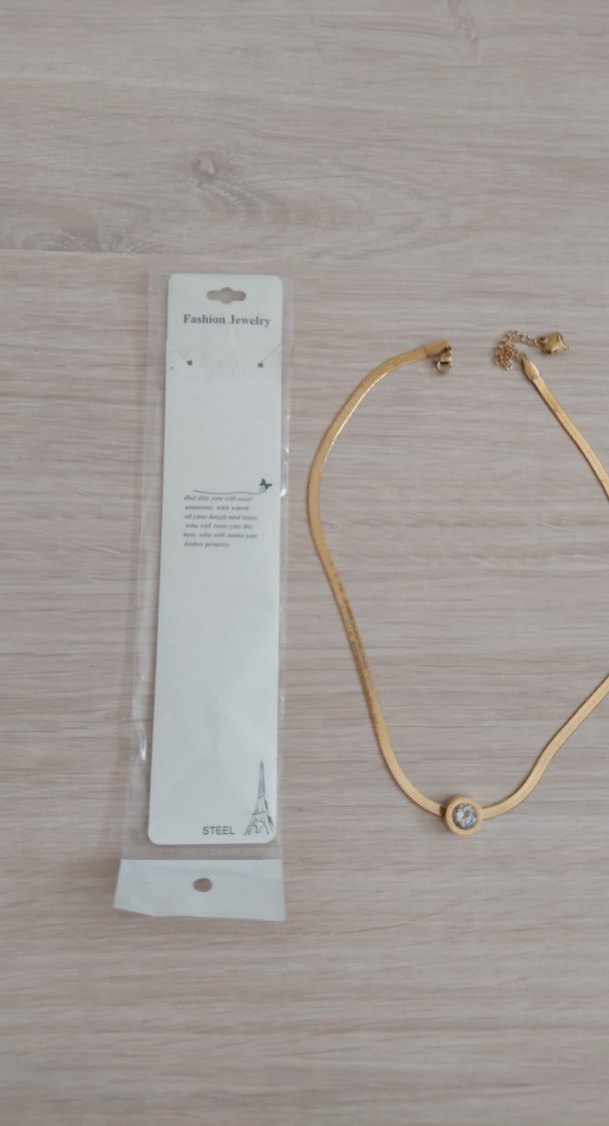 Çelik kolye . Desenli Altın Renk Zincir Kolye - Görsel 4