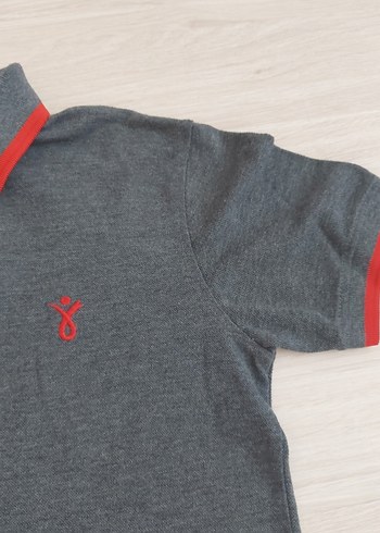 Birikim Koleji forması. Gri Kısa Kollu Polo Tişört - Görsel 5