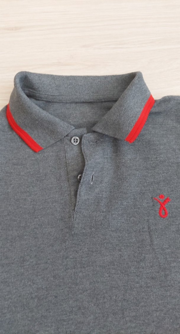 Birikim Koleji forması. Gri Kısa Kollu Polo Tişört - Görsel 4