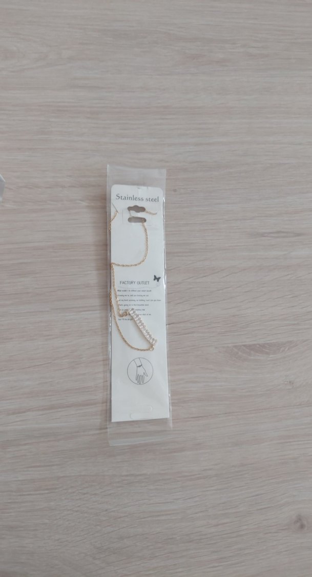 Çelik Altin Renkli Mini Zincir Detaylı Kadın Kolye - Görsel 2