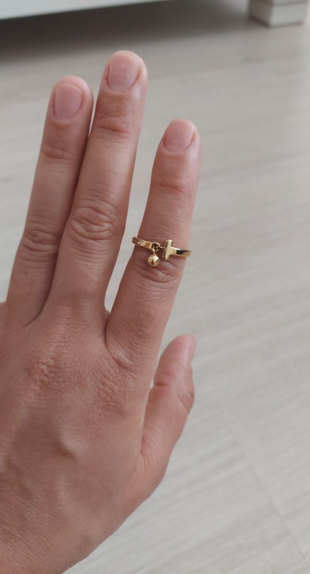 Çelik Altin Renkli Tokalı Kadın Yüzük - Görsel 4