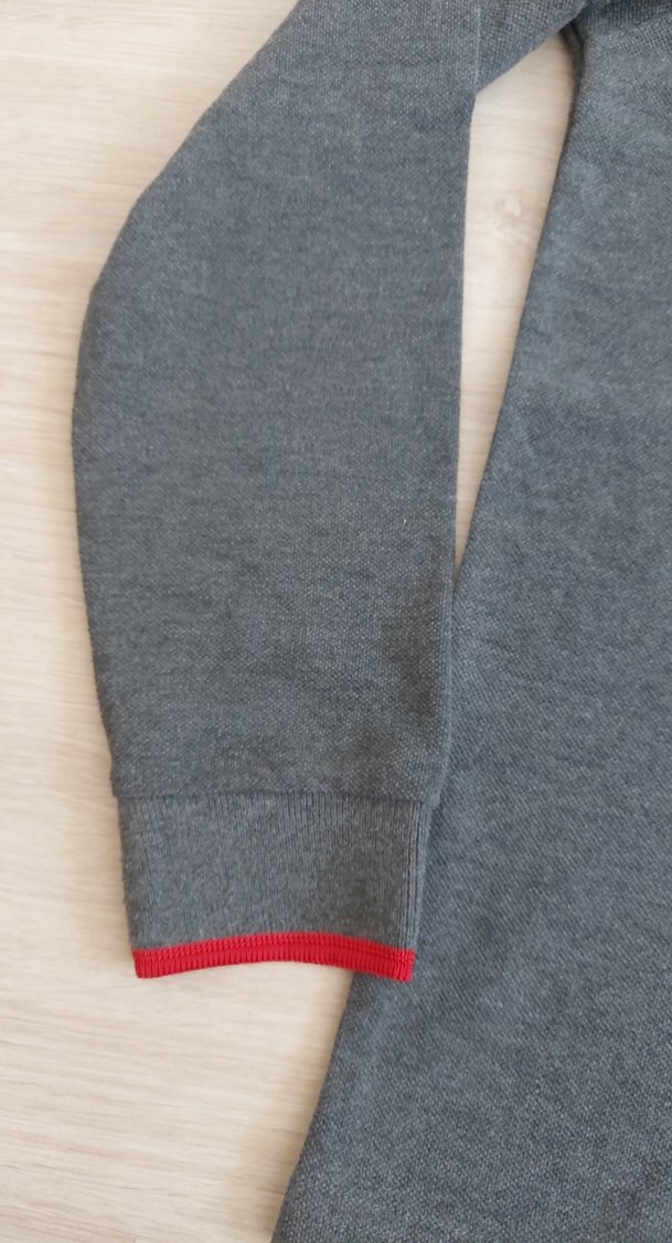 Gri Erkek Çocuk Uzun Kollu Polo Tişört - Görsel 4