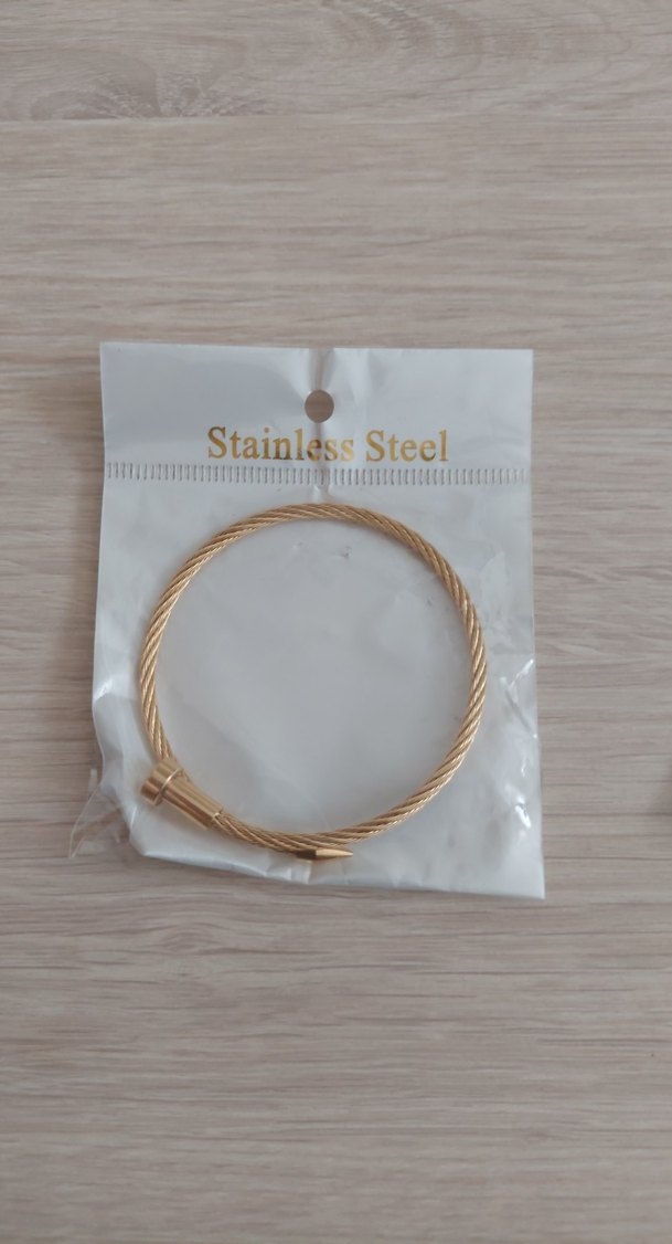 Çelik Altin Renk Elastik Kadın Bileklik - Görsel 2