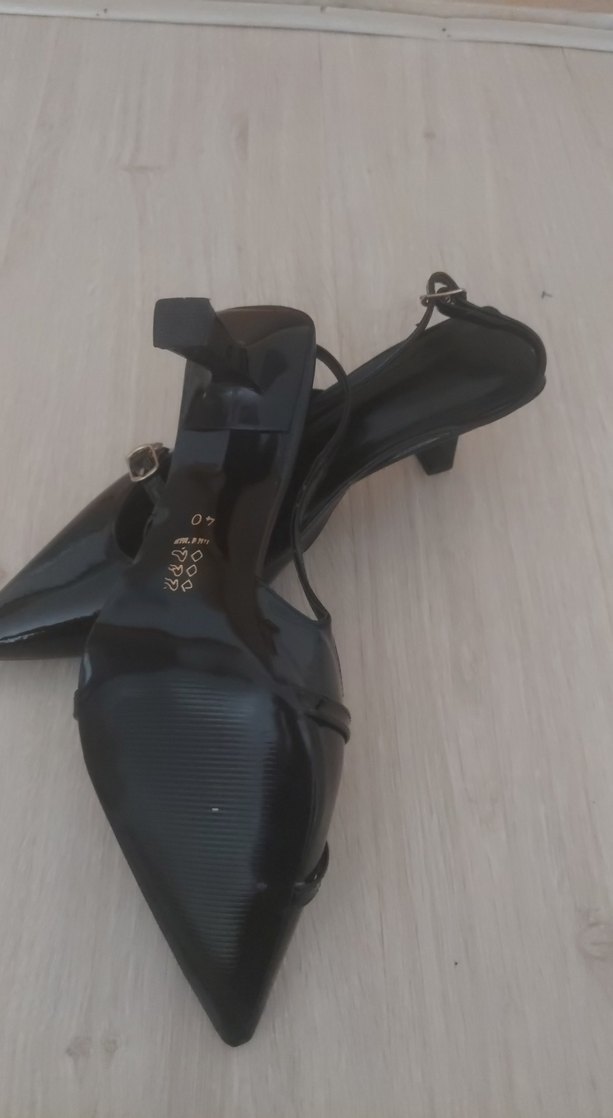 Siyah Rugan Tokalı Stiletto Topuklu Kadın Ayakkabı - Görsel 4