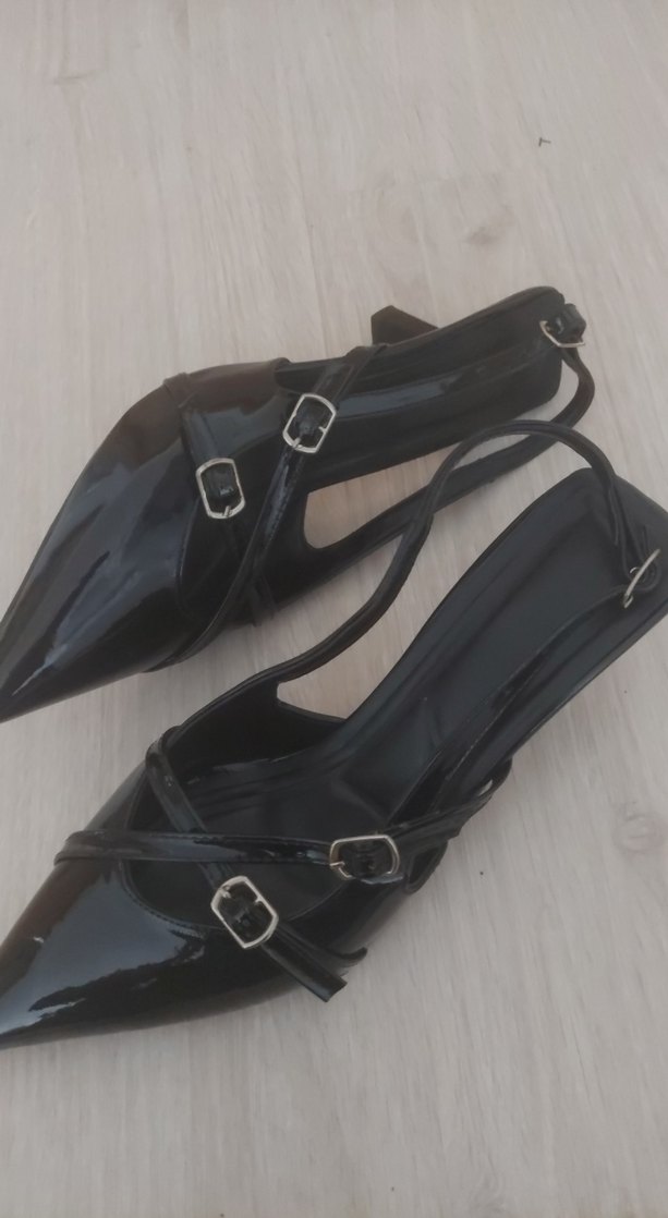 Siyah Rugan Tokalı Stiletto Topuklu Kadın Ayakkabı - Görsel 5