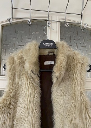 Kürklü Bej Kadın Yelek - Görsel 3