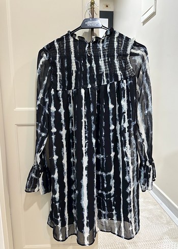 Uzun Kollu Fırfırlı Elbise - Görsel 4