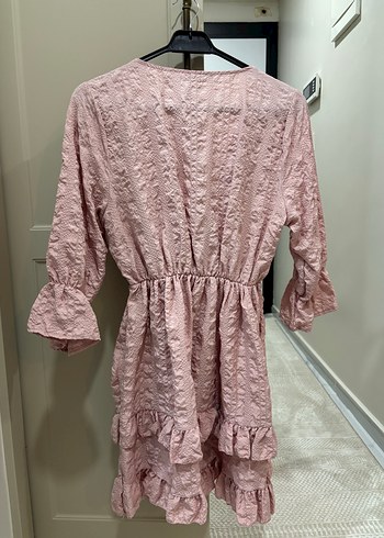 Pembe Fırfırlı Elbise - Görsel 4