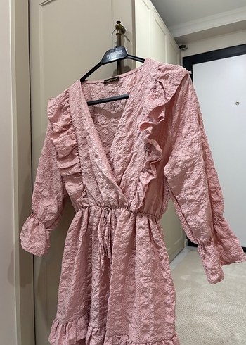 Pembe Fırfırlı Elbise - Görsel 2