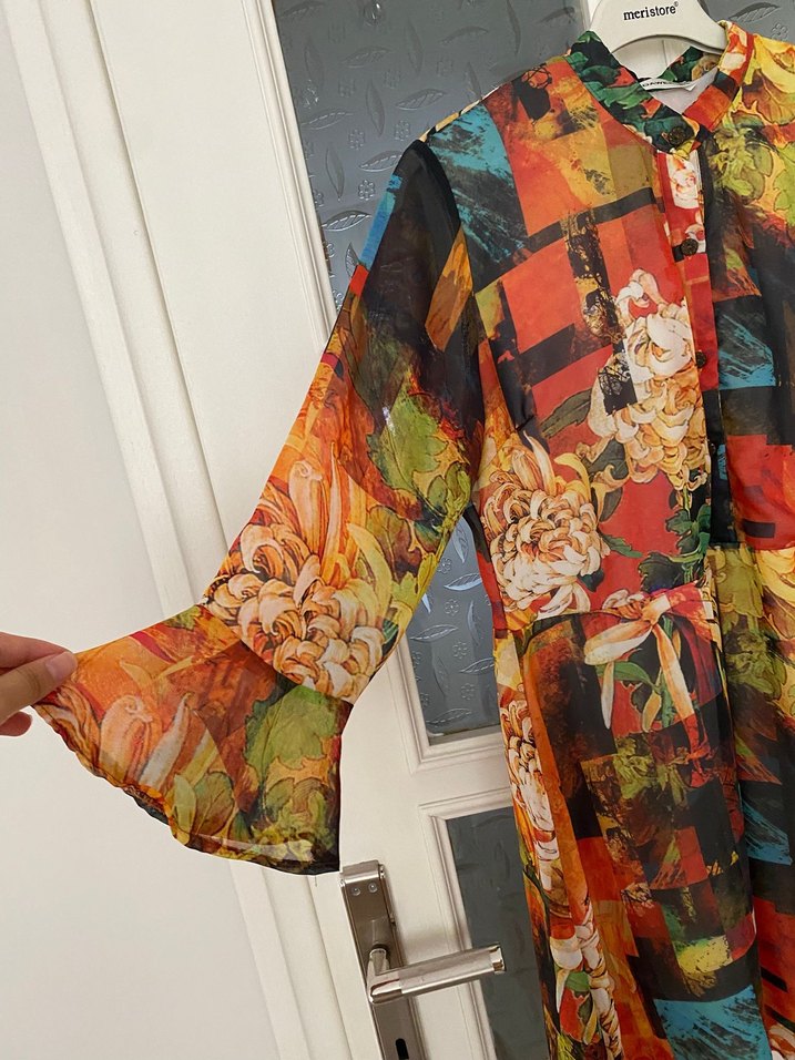 Çiçek Desenli Renkli Tunik - Görsel 4