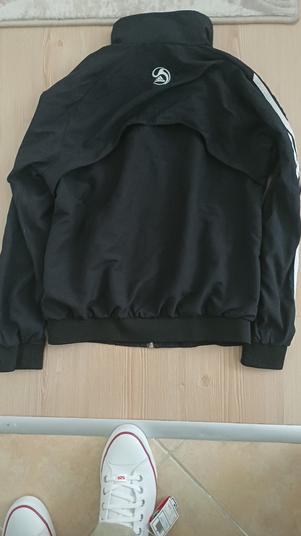 AdidasErkek Siyah Fermuarlı Spor Ceket - Görsel 2