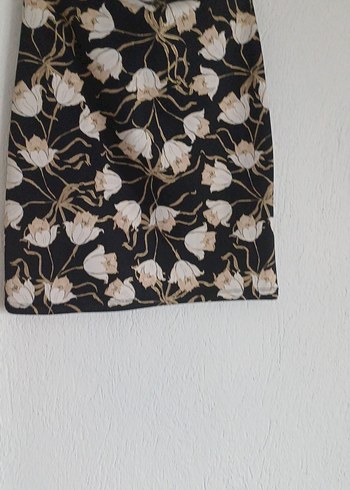 Desenli Drapeli Midi Etek - Görsel 2