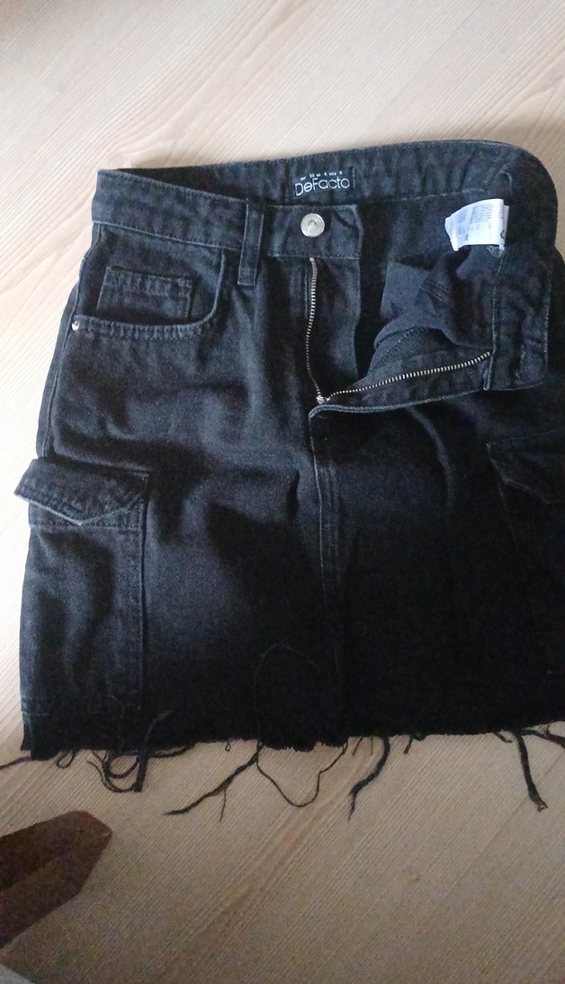 Siyah Kot Midi Etek Bel Detaylı - Görsel 3