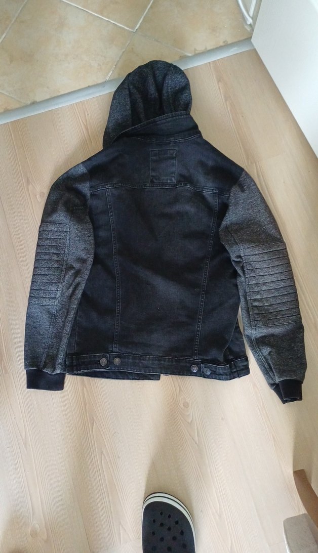 Düğmeli Gri Kadın Jean Ceket - Görsel 2