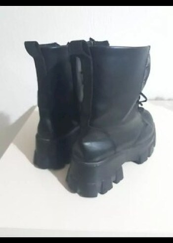 37 Beden Siyah Rugan Gotik Stiletto Topuklu Kadın Bot