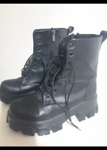 New Look Siyah Rugan Gotik Stiletto Topuklu Kadın Bot