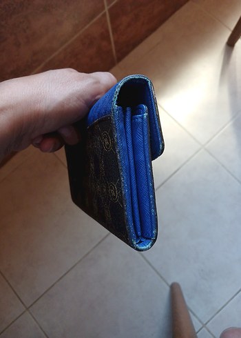 Mavi Deri Kadın Portföy Cüzdan - Görsel 6