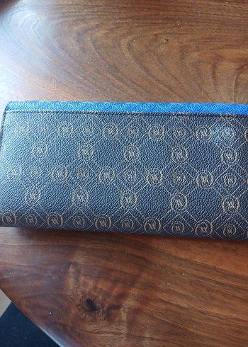 Mavi Deri Kadın Portföy Cüzdan - Görsel 2