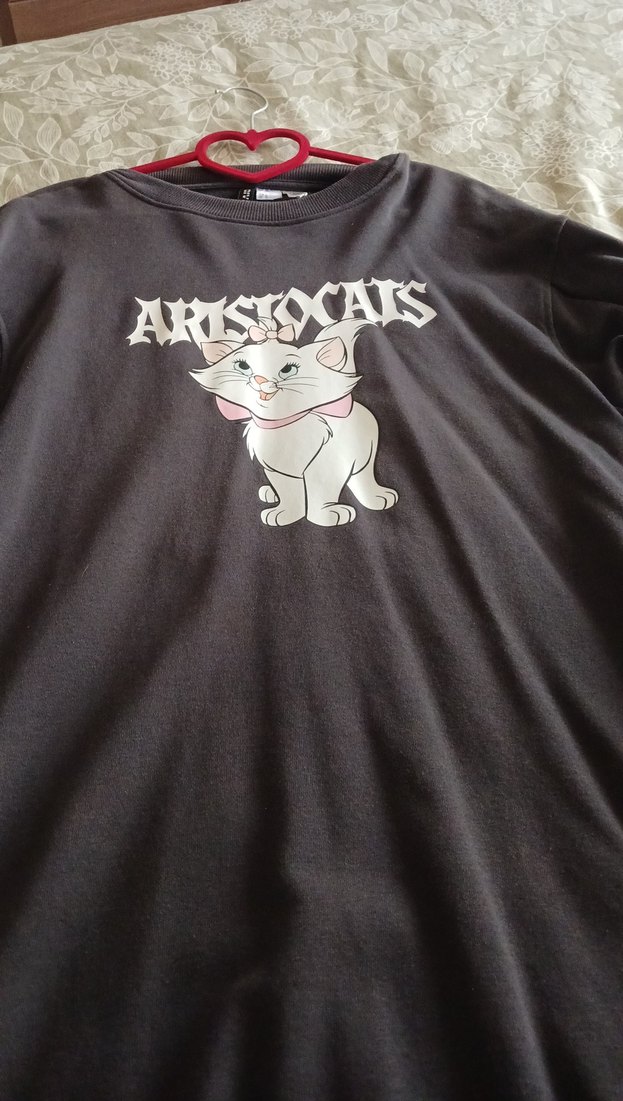 Gri Örme Baskılı Sokak Tarzı Kedi Elbisesi - Görsel 2