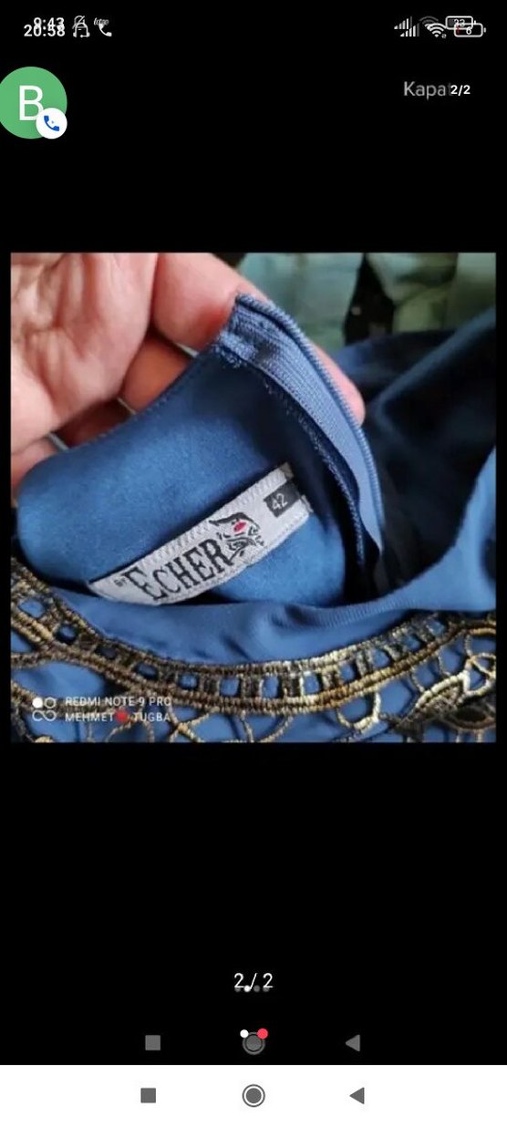 Nakışlı Lacivert Uzun Bohem Kadın Elbisesi - Görsel 2