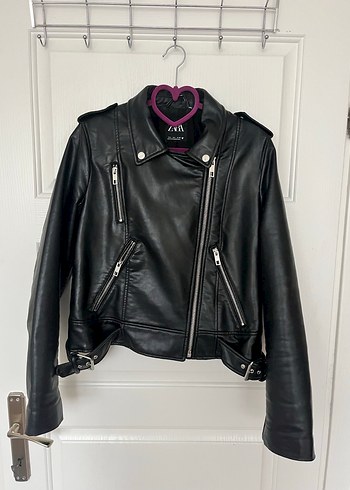 Siyah Deri Biker Ceket - Görsel 2