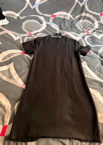 Kadın Siyah Midi Kısa Kollu Elbise - Görsel 2