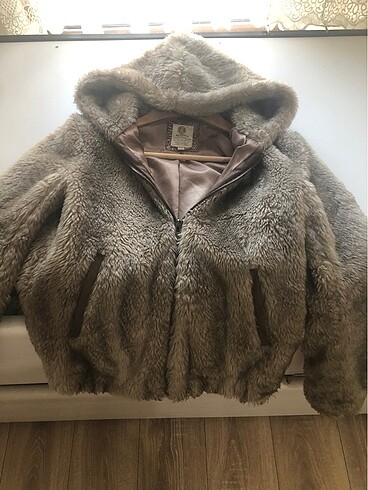 s Beden camel Renk Bershka peluş mont