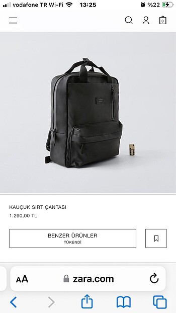 Zara kauçuk sırt çantası