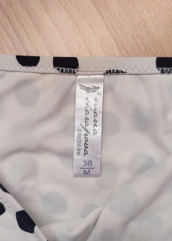 m Beden beyaz Renk Kadın Beyaz Puantiyeli Bikini Altı
