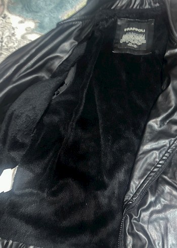 Siyah Erkek Suni Deri Biker Ceket - Görsel 4