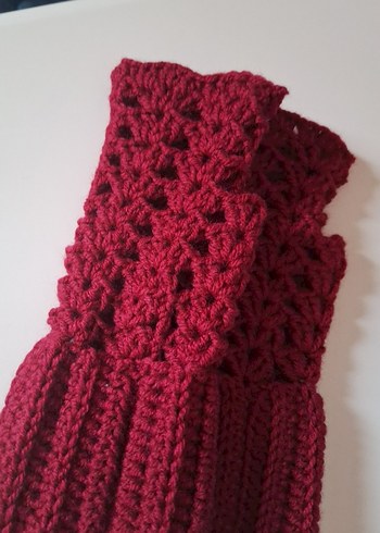 Bordo Örgü Kadın Eldiveni - Görsel 4