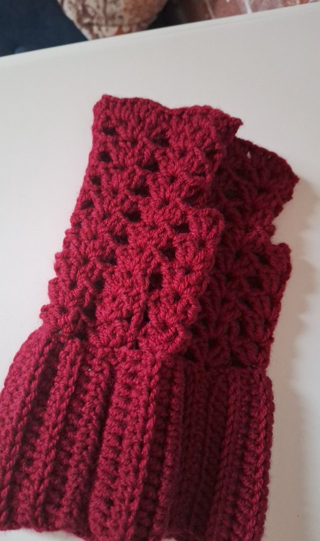 Bordo Örgü Kadın Eldiveni - Görsel 4