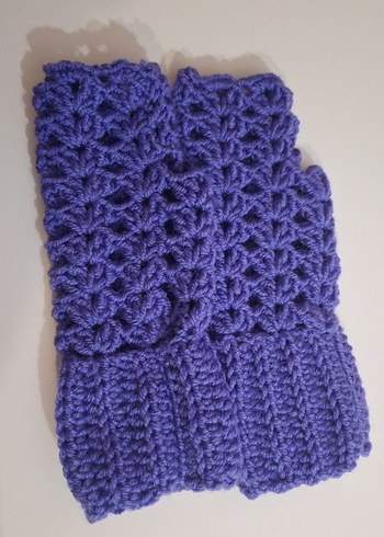 Mor Örgü Kadın Eldiven - Görsel 3