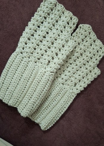 Bej Örgü Kadın Eldiven - Görsel 2