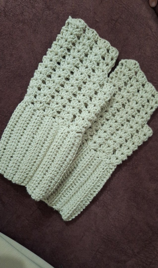 Bej Örgü Kadın Eldiven - Görsel 2