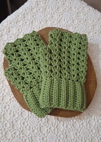 Renkli Yeşil Bohem Örgü Eldiven - Görsel 2