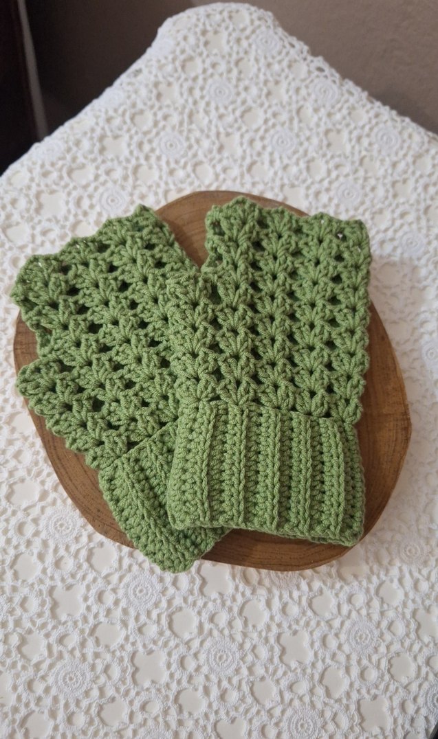 Renkli Yeşil Bohem Örgü Eldiven - Görsel 3