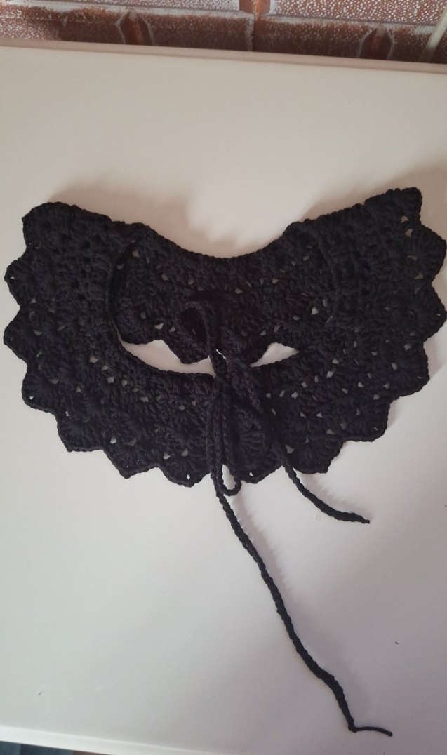 Dantel Detaylı Siyah Örgü Gotik Kadın Fular - Görsel 3
