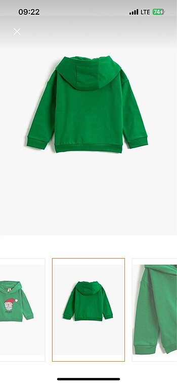 Koton Koton kapşonlu sweatshirt yılbaşı temalı Noel baba baskılı