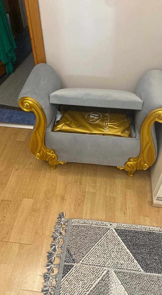 Altın Detaylı Gri Çocuk Koltuğu - Görsel 4