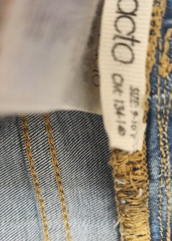 Kız Çocuk Elastik Bel Mavi Denim Pantolon - Görsel 3